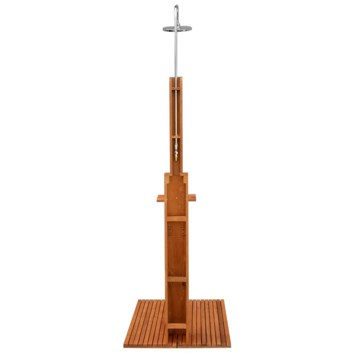 AUSSENDUSCHE Eukalyptusholz Und Stahl - Braun, Holz (70/70cm) - vidaXL