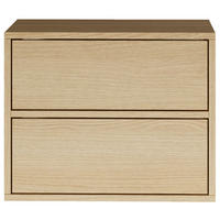 NACHTTISCH hängend Framme Eiche Holzoptik mit 2 Schubladen, 50 cm - Beige, Holzwerkstoff (50/40/36cm) - Selsey