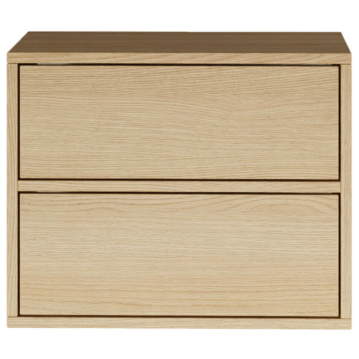 NACHTTISCH hängend Framme Eiche Holzoptik mit 2 Schubladen, 50 cm - Beige, Holzwerkstoff (50/40/36cm) - Selsey