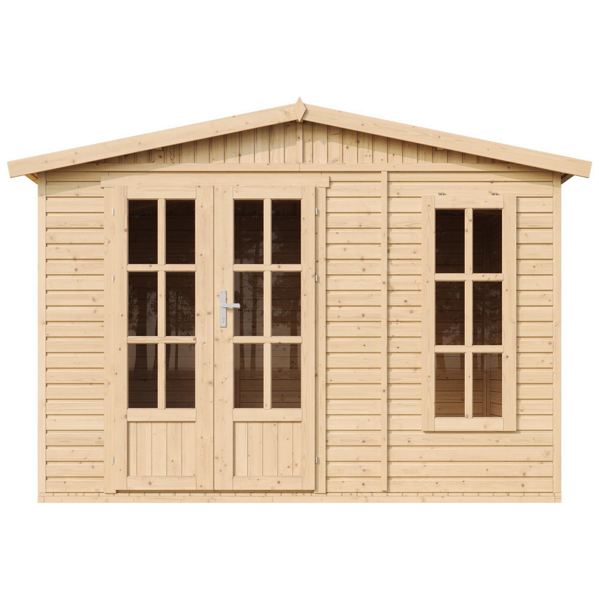 GARTEN HOLZHAUS - B332xT222xH232 cm/6m2 - M334FB - Beige, Holz (332/232/199cm) - Timbela