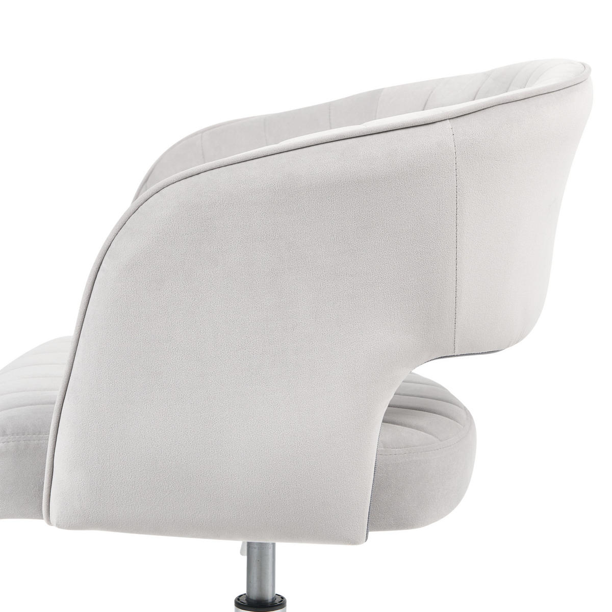 BÜROSTUHL Hellgrau Katonah - Silberfarben/Hellgrau, Textil (57/78/57cm) - Beliani