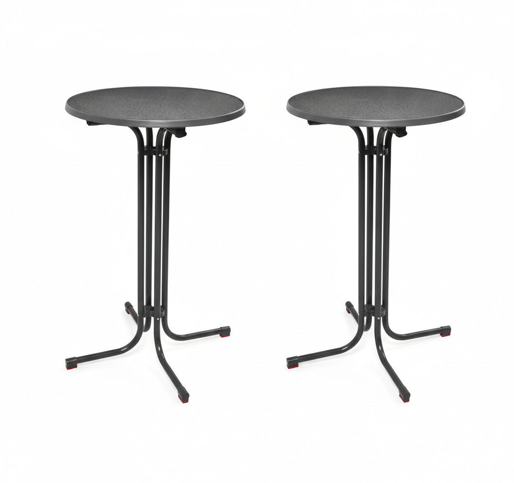 STEHTISCH Bellini Ø60xH110cm Grau (2tlg) - Grau, Holz/Metall (60/60/110cm) - Beautissu 