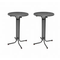 STEHTISCH Bellini Ø60xH110cm Grau (2tlg) - Grau, Holz/Metall (60/60/110cm) - Beautissu 