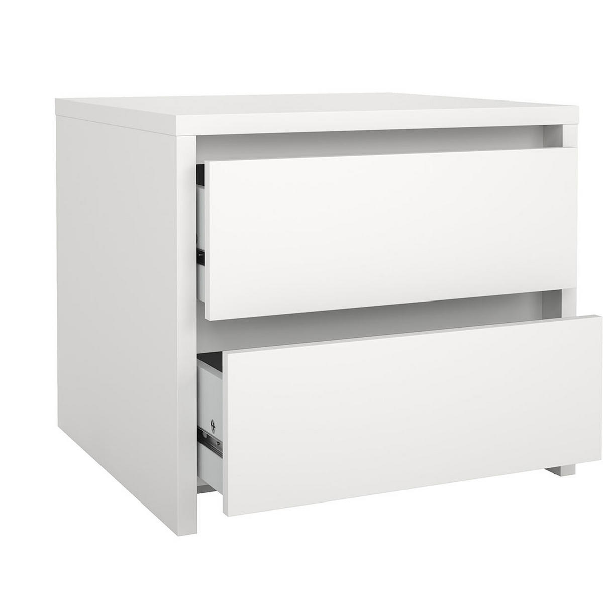 NACHTTISCH, Next, Weiß, Holzwerkstoff, 52 x 48 x 46 cm - Weiß, Holzwerkstoff (52/46/48cm) - ebuy24