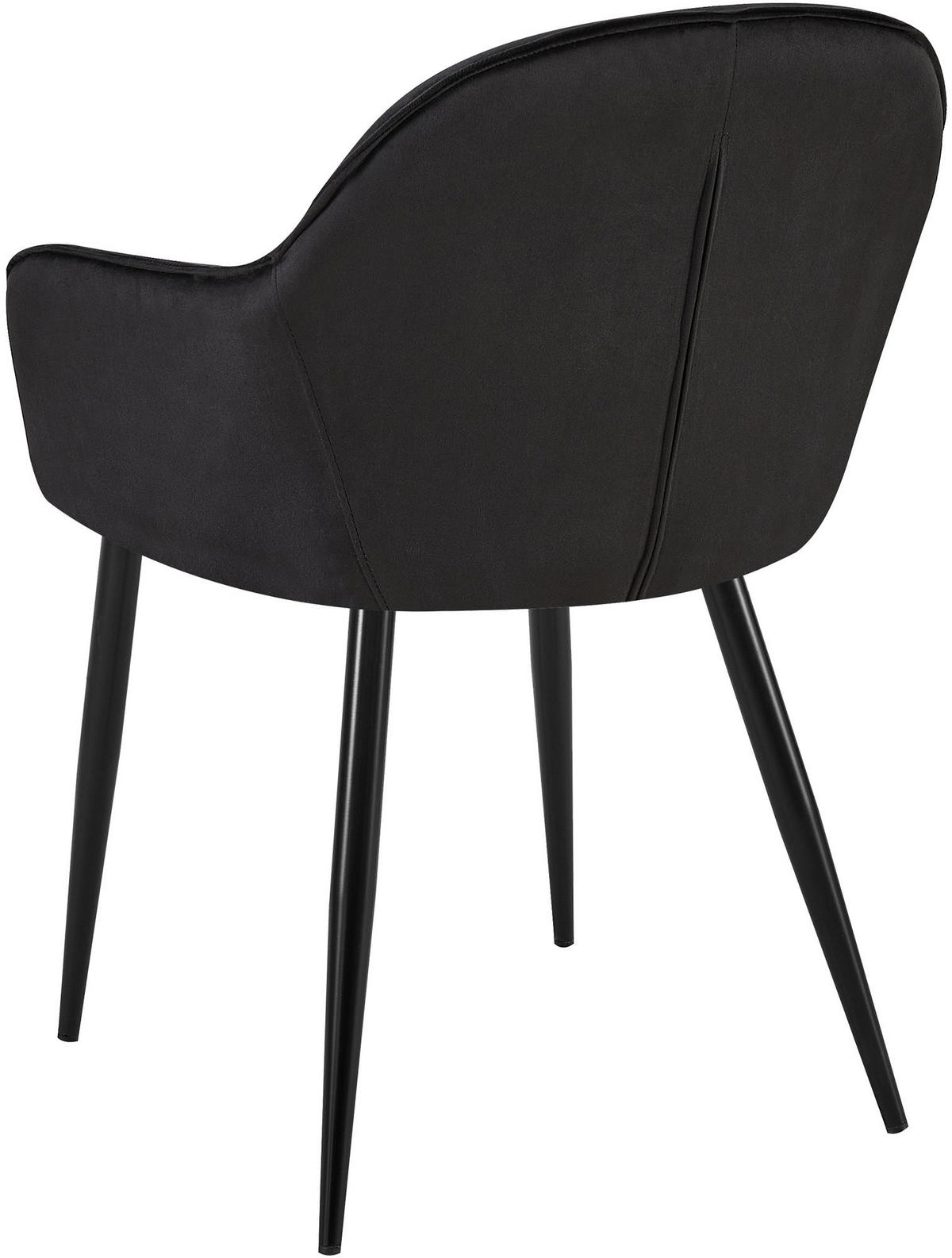 ARMLEHNENSTUHL 2er Set Samt schwarz - Schwarz, Textil/Metall (60/84/60cm) - CLP