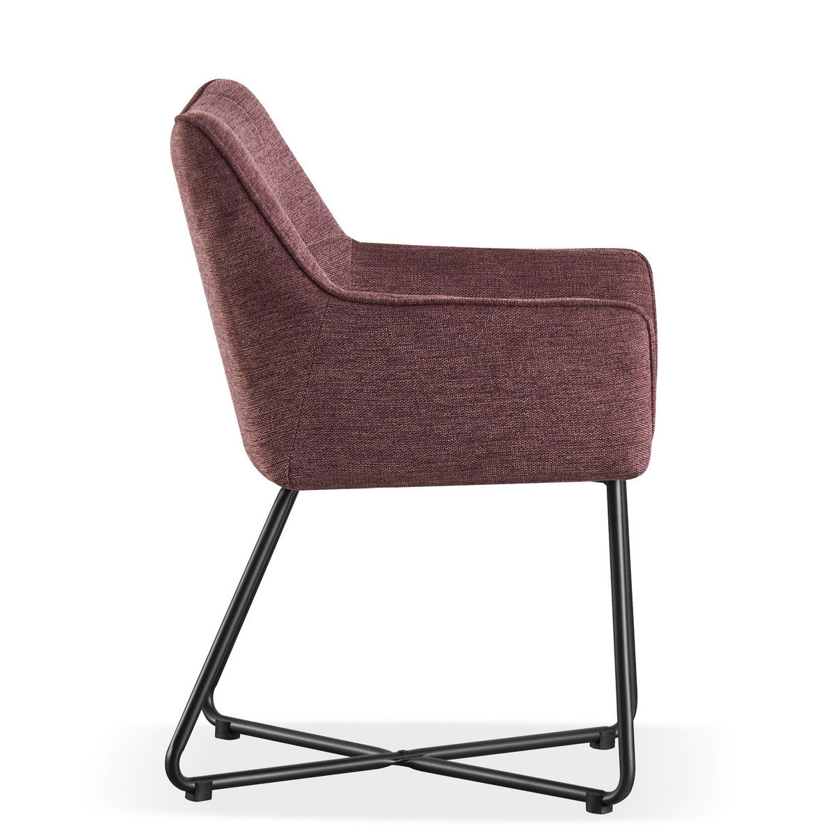 ARMLEHNSTUHL BREIGHT Merlot 2 Stück - Rotbraun, Textil/Metall (56/83/59cm) - B&D Home