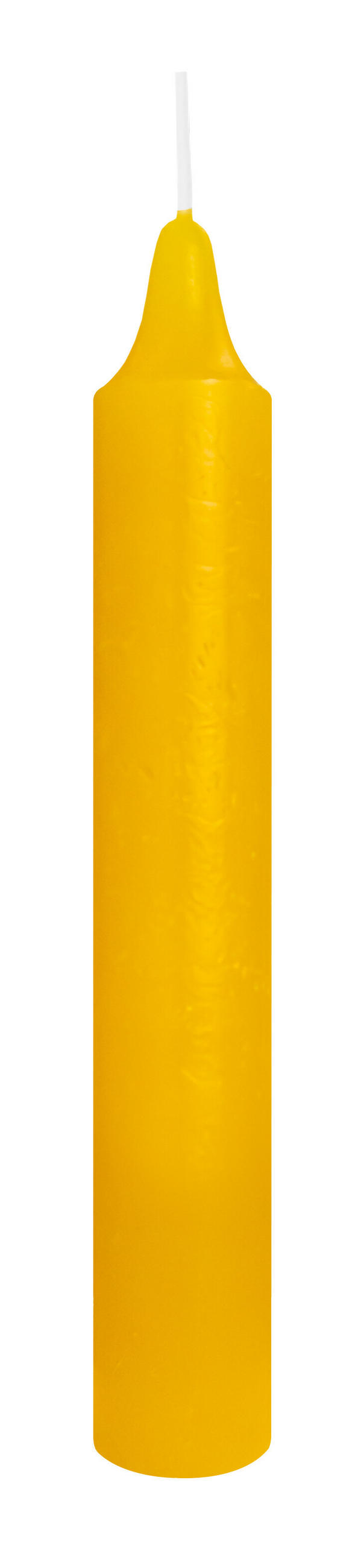 MARBLE Leuchterkerzen durchgefärbt Dotter Gelb 150 x 22 mm, 20er Set - Gelb, Paraffin (2.2/15/15cm) - Wiedemann Kerzen
