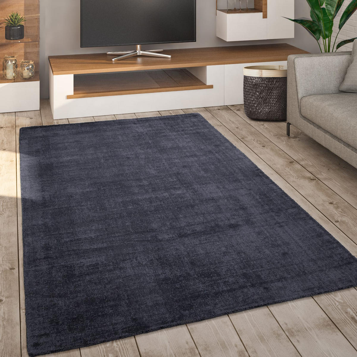 KURZFLORTEPPICH 80/150 cm Randers 578 - Anthrazit, Kunststoff (80/150cm) - Paco Home