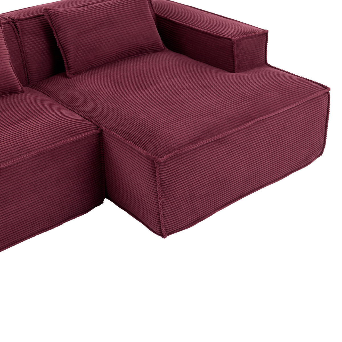 ECKSOFA DE-35208 mit 2 Kissen Rot - Rot, Textil (129/235cm) - ComfortXL
