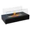BIOETHANOL-KAMIN Schwarz Tischmodell inklusive 0.2 L Brennblock - Schwarz, Glas (35/15/18cm) - Purline
