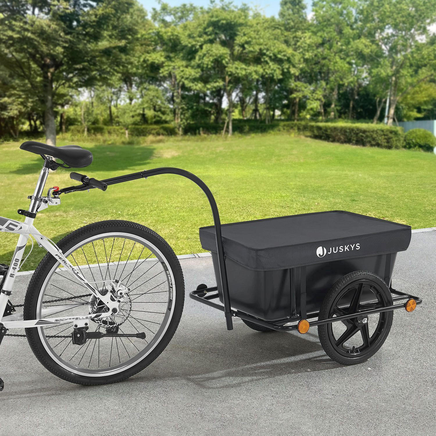 FAHRRADANHÄNGER 90 Liter - Schwarz, Kunststoff (64/93/162cm) - Juskys