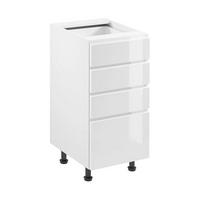 UNTERSCHRANK – 40 cm – D40S4 – Velmora – Weiß Hochglanz - Weiß Hochglanz, Holzwerkstoff (40/82/47cm) - ROYAL24_MARKT