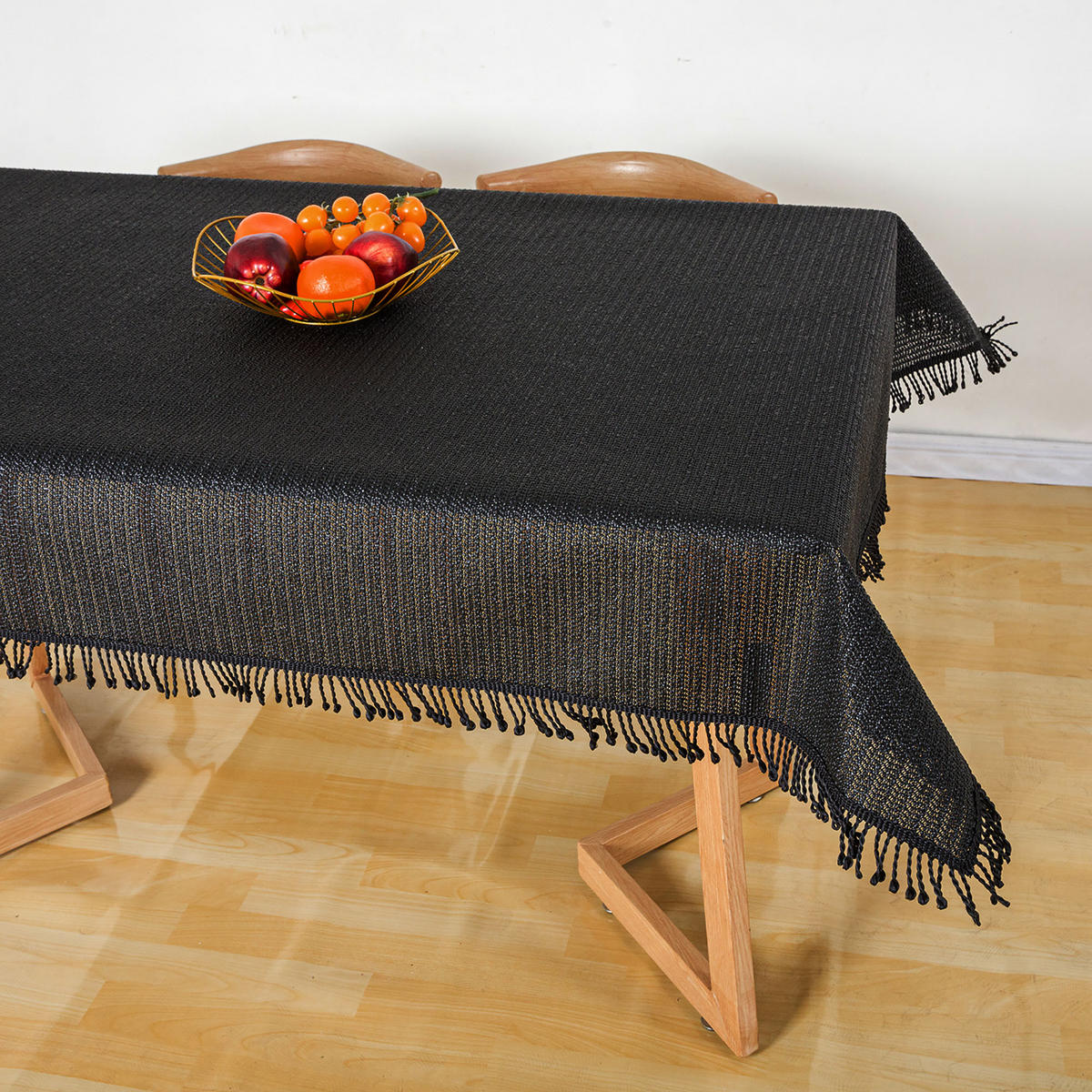 TISCHDECKE Gartentischdecke Schwarz 140 cm rund Weichschaum - Schwarz, Textil (140cm) - TiborTex