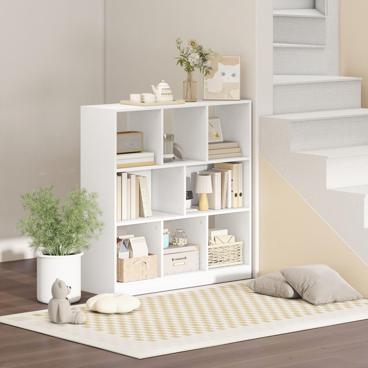 BÜCHERREGAL 3-stöckige Bücherregal Büroregal Home-Office Spanplatte Weiß - Weiß, Holzwerkstoff (30/100/97.5cm) - HOMCOM
