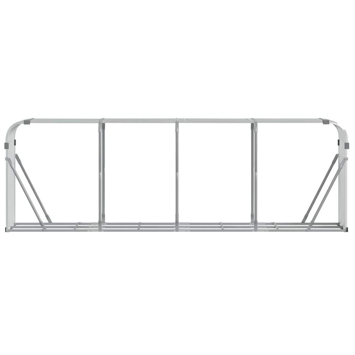 KAMINHOLZUNTERSTAND Silbern 300/45/100 Cm Verzinkter Stahl - Silberfarben, Metall (300/100/45cm) - vidaXL