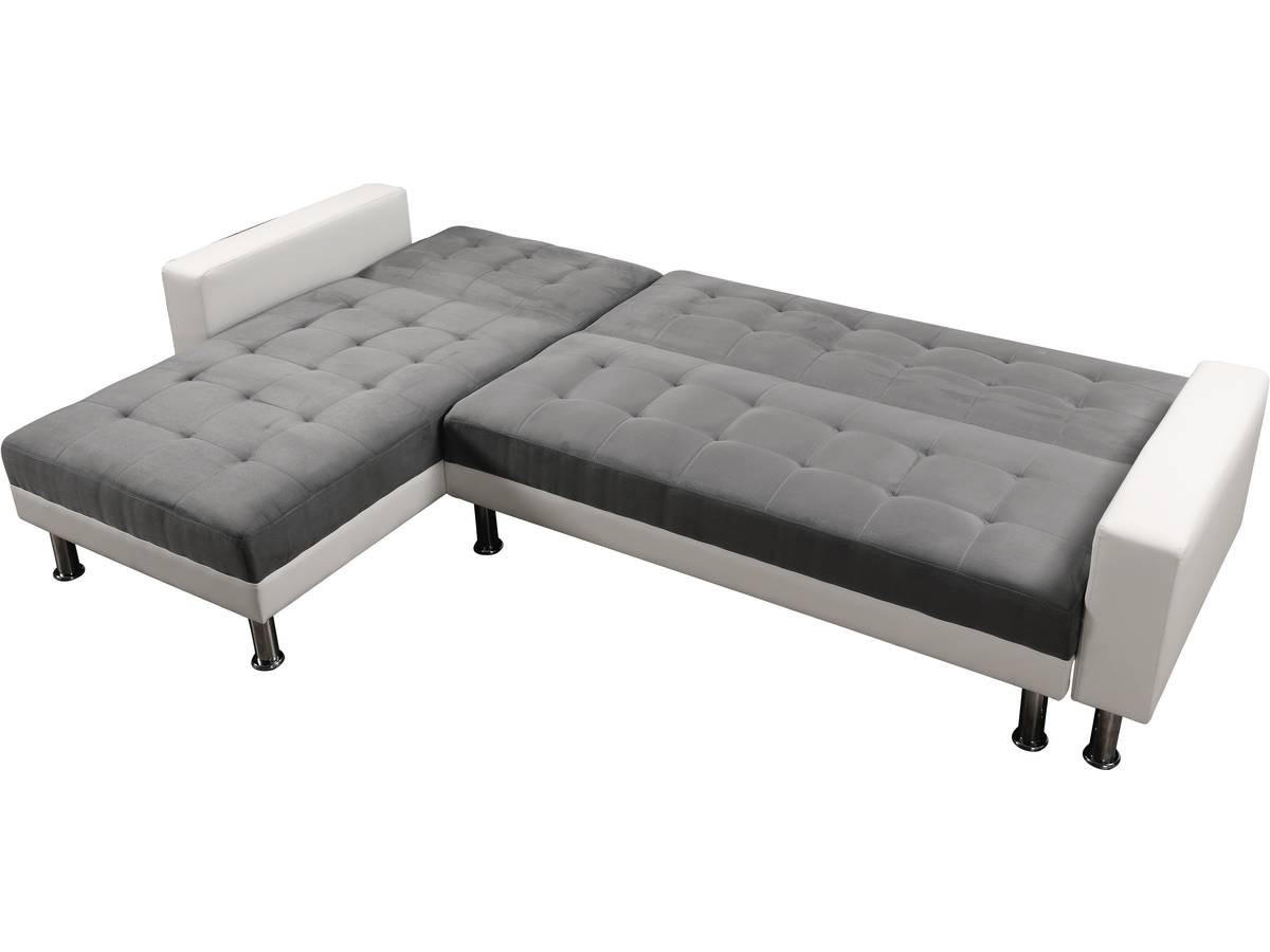 ECKSCHLAFSOFA Theo Grau/Weiß - Hellgrau, Textil (260/144cm) - Habitat Garten