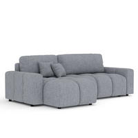 ECKSOFA MIT SCHLAFFUNKTION Ucci Grau Webstoff - Schwarz/Grau, Holz/Holzwerkstoff (233/142cm) - Maison de Reve