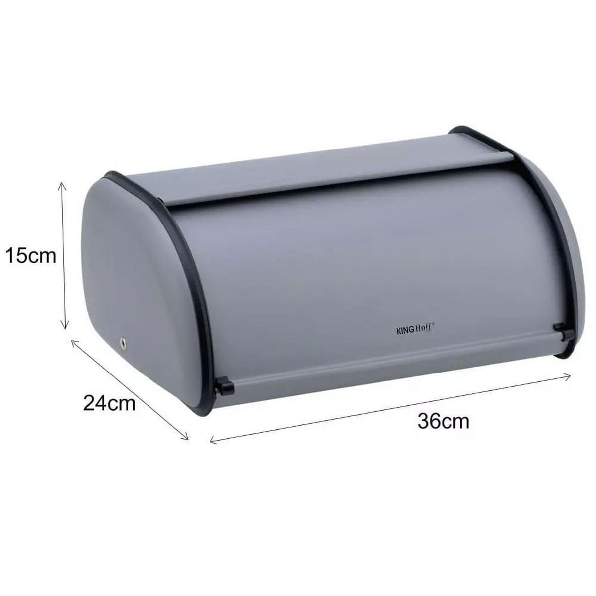 BROTKASTEN Grau 36/24/15 cm KH1751 - Grau, Metall (24/15/36cm) - Kinghoff 