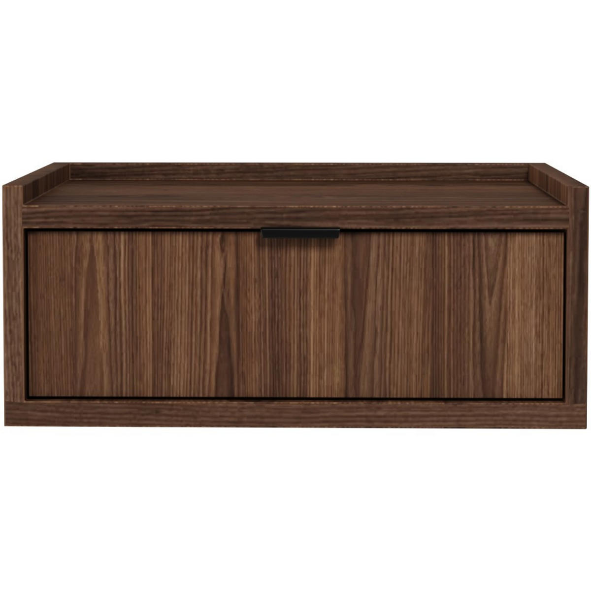 NACHTTISCH Evron mit 1 Schublade, Hängender, Walnuss - Walnussfarben/Schwarz, Holzwerkstoff/Metall (51/21/40cm) - Beautysofa