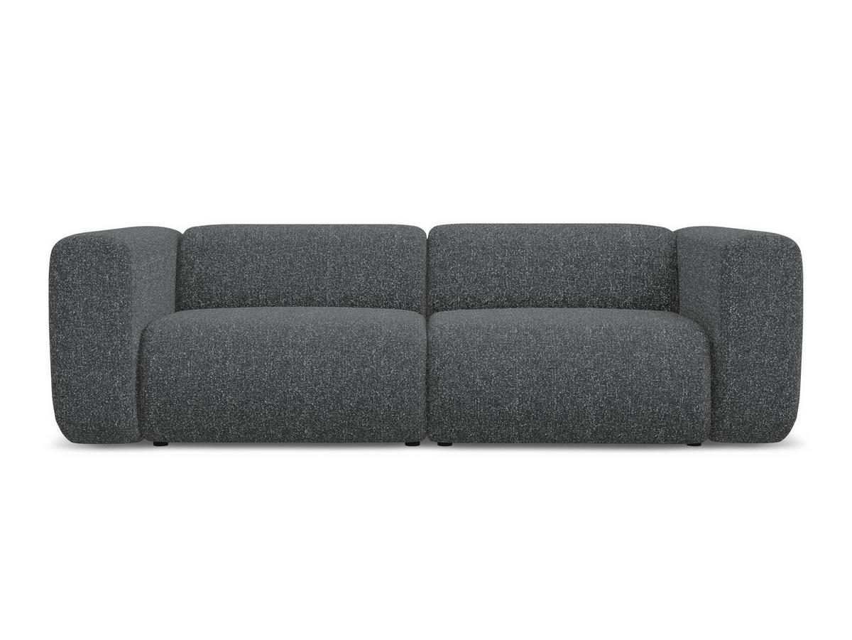 3-SITZER SOFA Strukturstoff Stoff Grau - Schwarz/Graphitfarben, Kunststoff/Textil (228/70/89cm) - Makamii