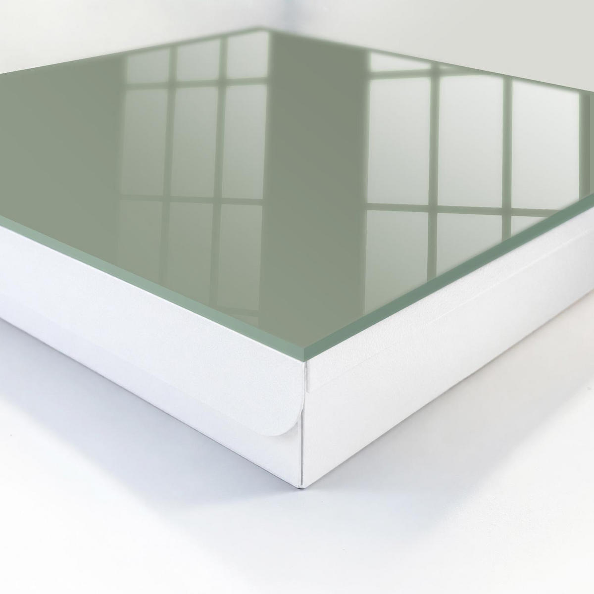 SCHLÜSSELBOX Weiß 30x30 cm – Türöffnung nach rechts - Salbei - Grün, Metall (30/30/5cm) - TULUP