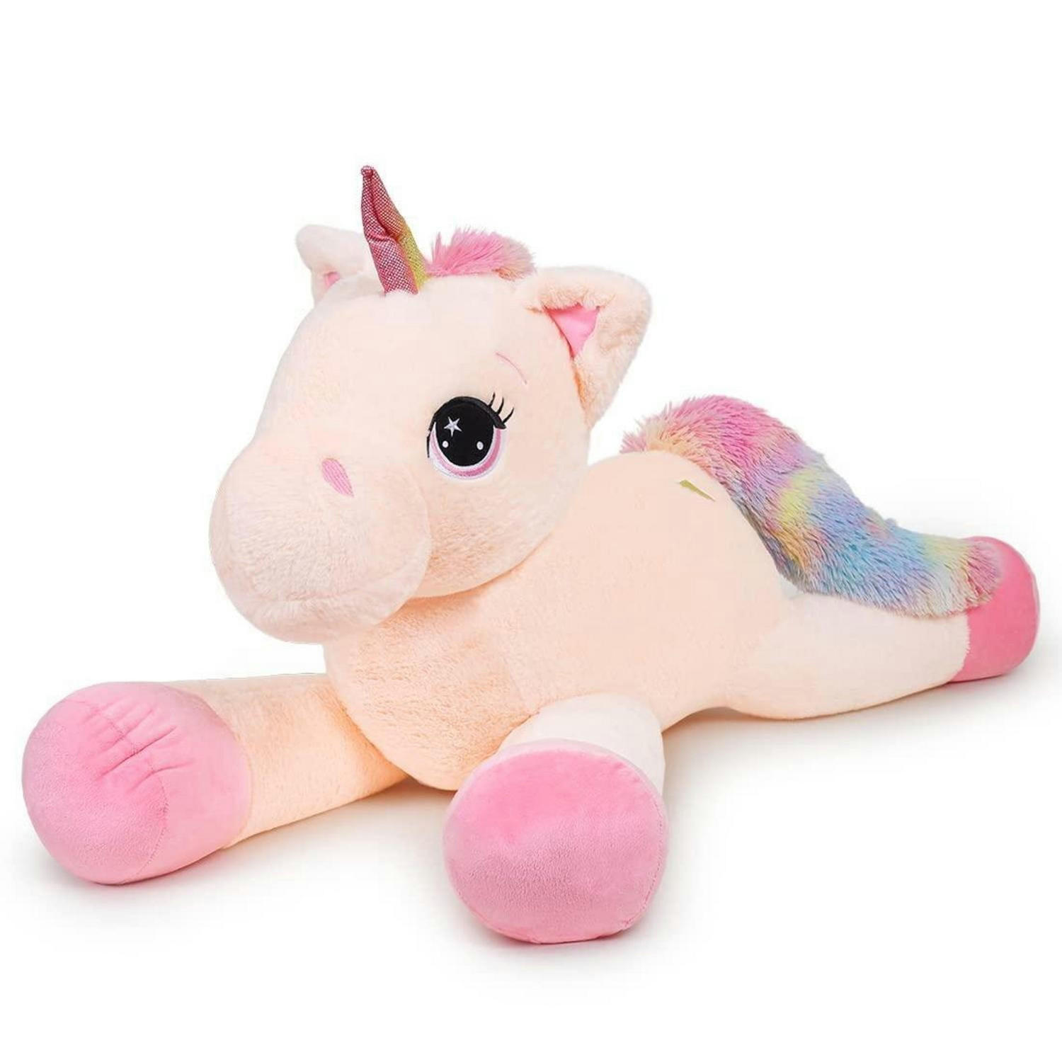 PLÜSCHTIER Einhorn 80 cm Creme - Rosa, Textil (65/110cm)