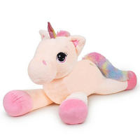 PLÜSCHTIER Einhorn 80 cm Creme - Rosa, Textil (65/110cm)