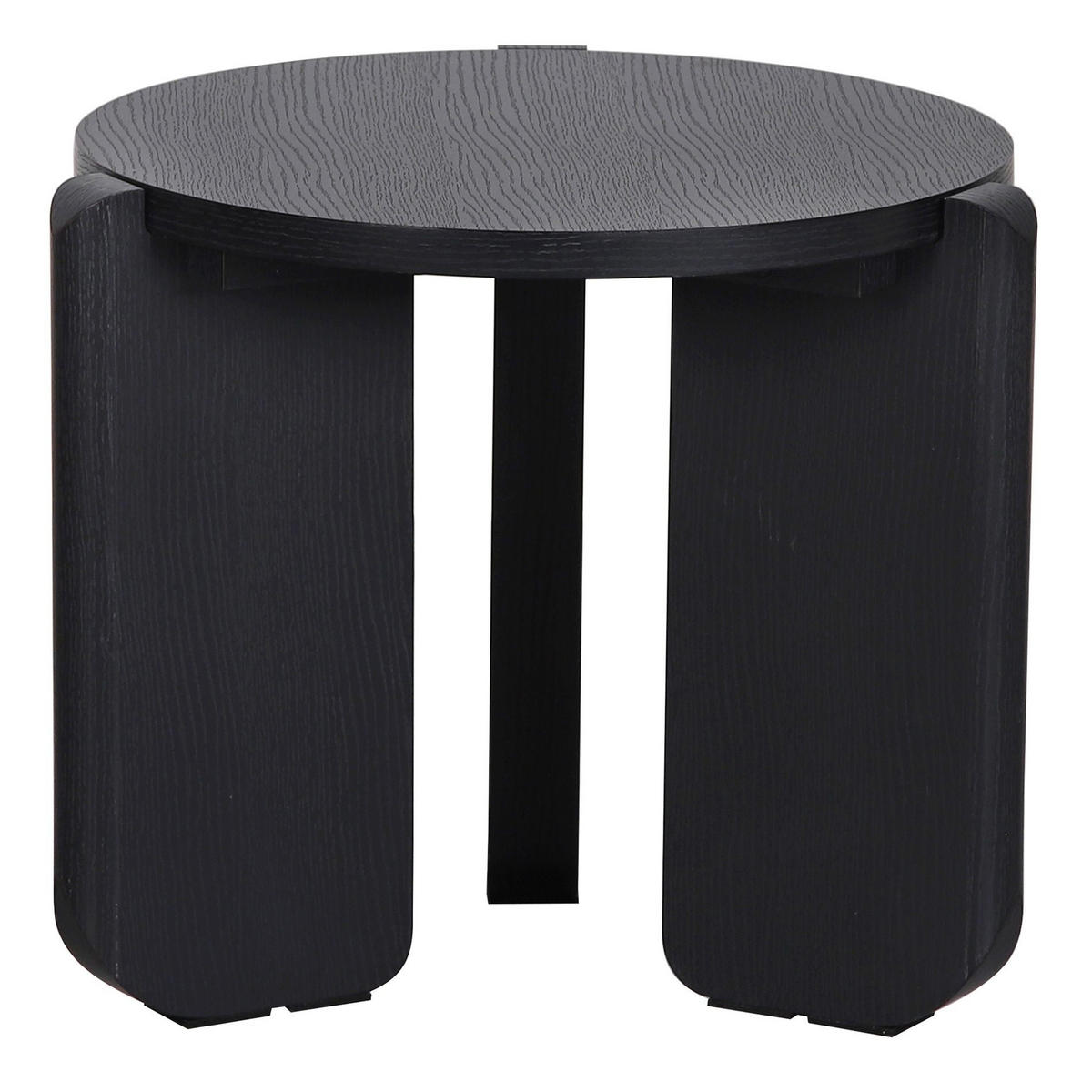 WOHNZIMMERTISCH Preffines S Eschenholzoptik schwarzgrau Ø 50 cm - Schwarz, Holzwerkstoff (50/50/45cm) - Selsey