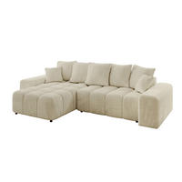ECKSOFA Ottomane links/rechts ENIL-L 290x175x84 Beige Velours - Beige, Holzwerkstoff/Kunststoff (290/175cm) - ALTDECOR