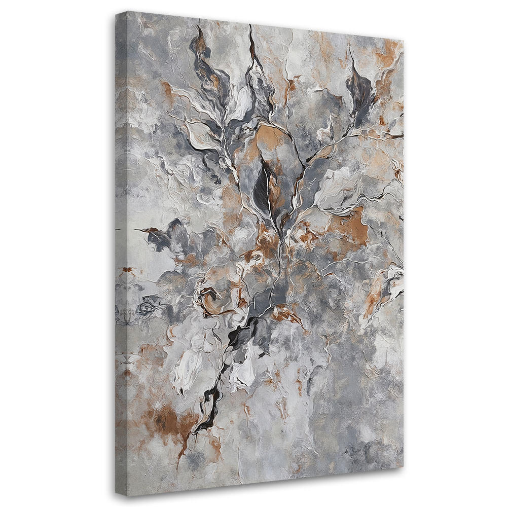 LEINWANDBILD Abstraktes Botanik-Graugold 40x60cm - Silberfarben, Textil (40/60cm) - Feeby