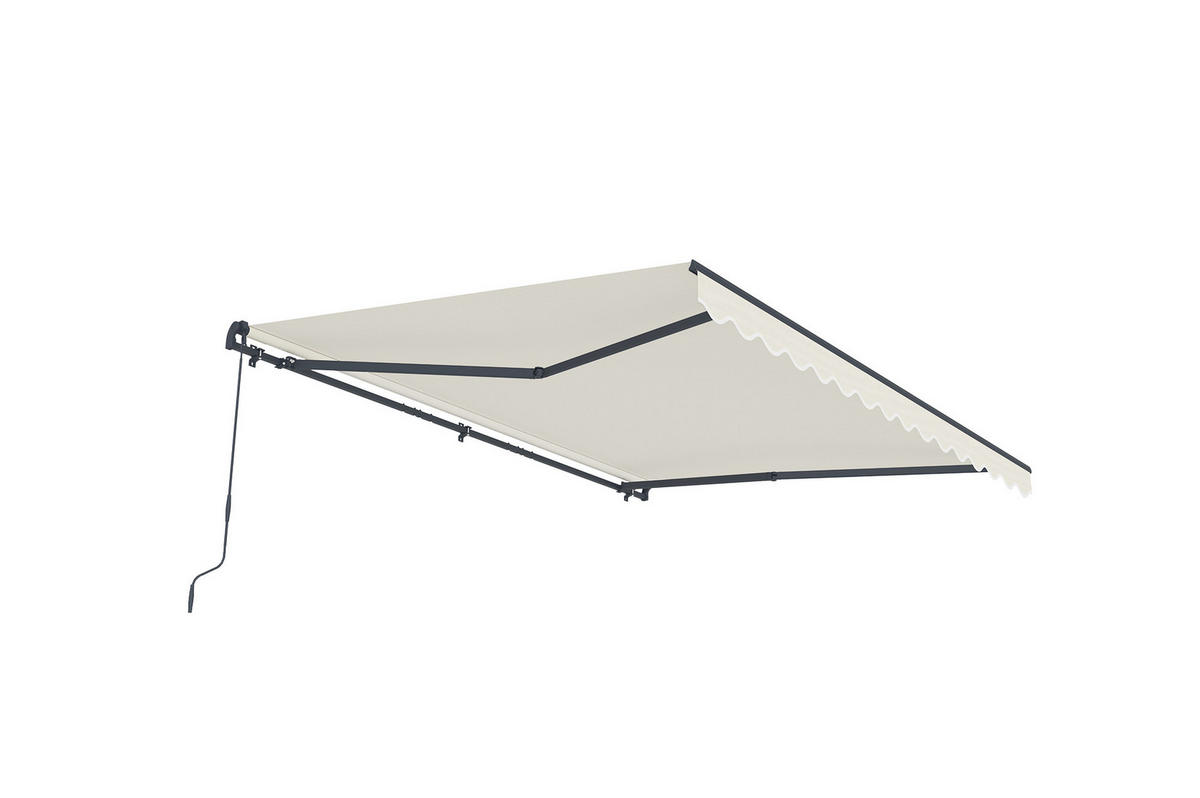 EINTEILIGE MARKISE Vecchio Beige 2,5m x 2m - Premium-Leinwand 320g/m² - Beige, Metall (250/270/200cm) - Cazeboo