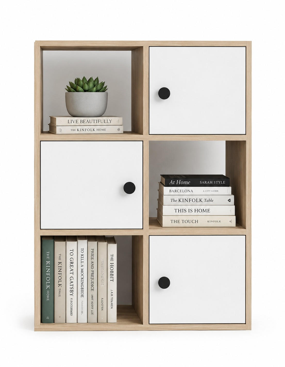 BÜCHERREGAL Tilton Eiche Weiss - Eichefarben/Weiß, Holzwerkstoff (25/93/72cm) - Decorotika
