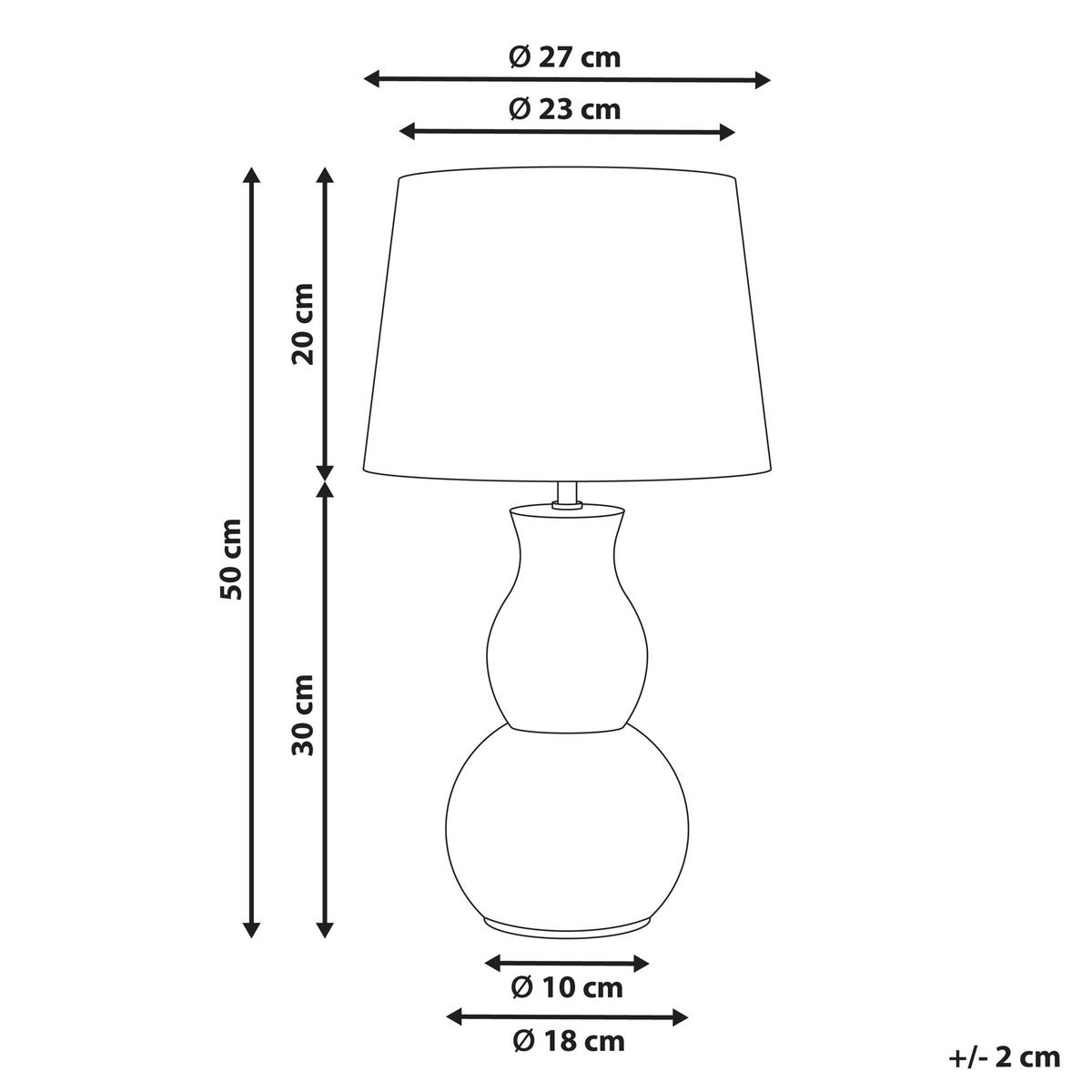 TISCHLAMPE Beige Charges - Beige, Keramik (27/27/50cm) - Beliani