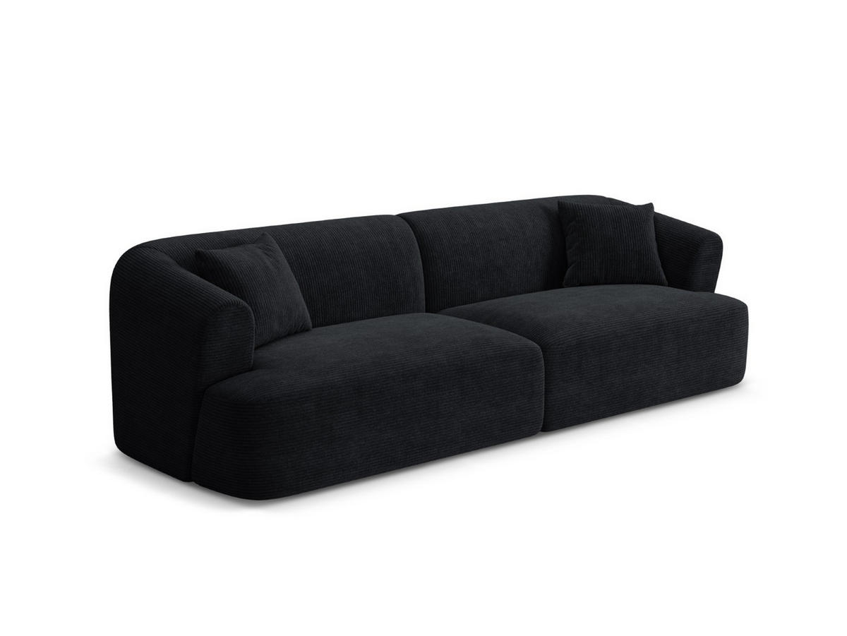 MODULARES-SOFA Campi aus Cord schwarz 4 Sitzplätze - Schwarz, Textil (90/70/255cm) - Cosmopolitan Design