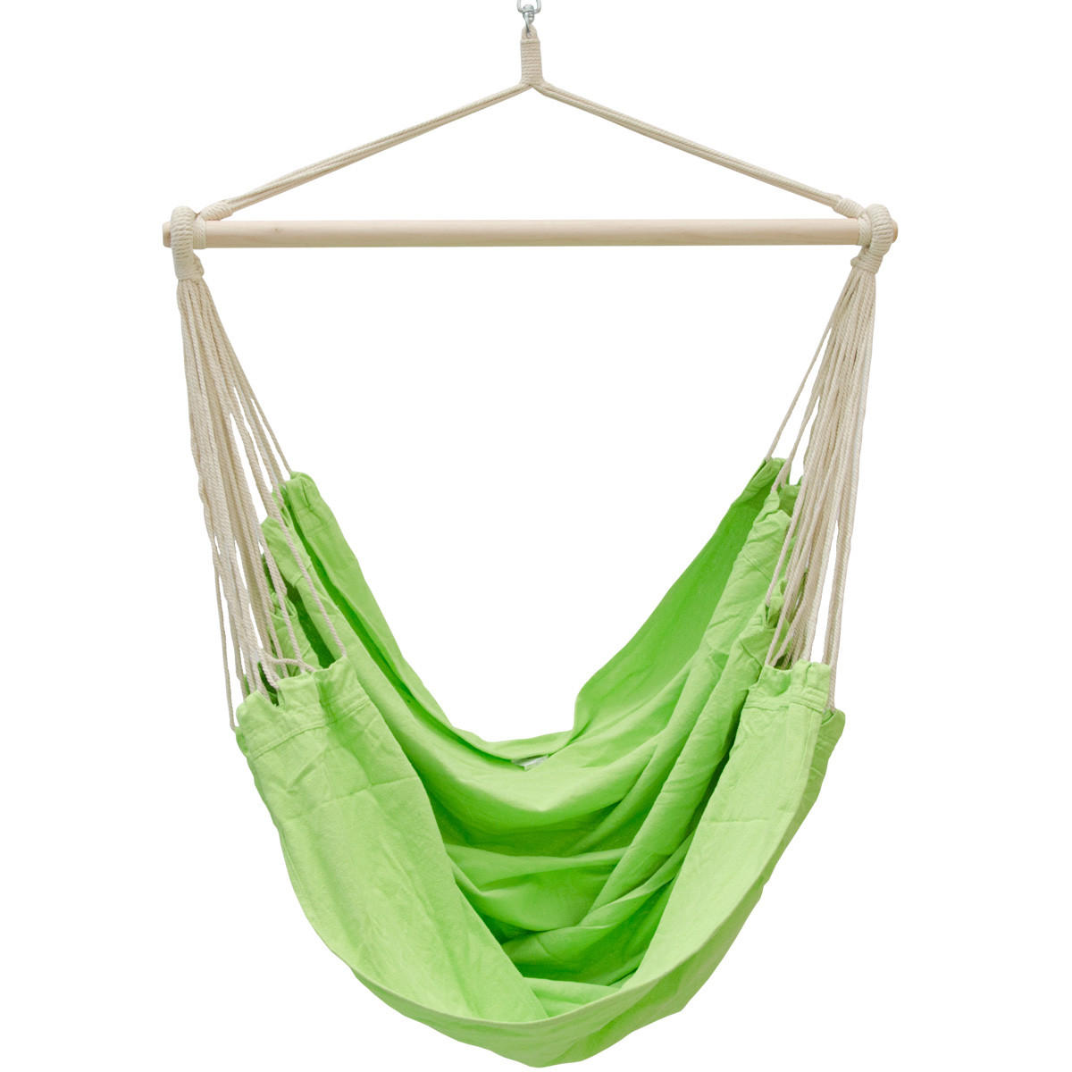 XXL HÄNGESESSEL 185/130 cm Belastbar bis 150 kg Limette - Grün, Textil (130/155/185cm) - Amanka