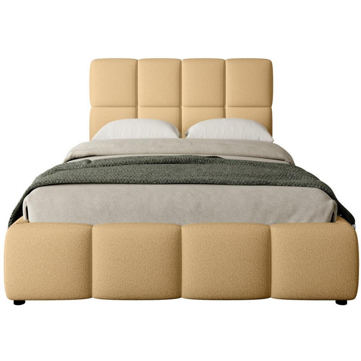 POLSTERBETT Nostro mit Bettkasten 160x200 cm gelb - Gelb/Schwarz, Textil (160/200cm) - Beautysofa