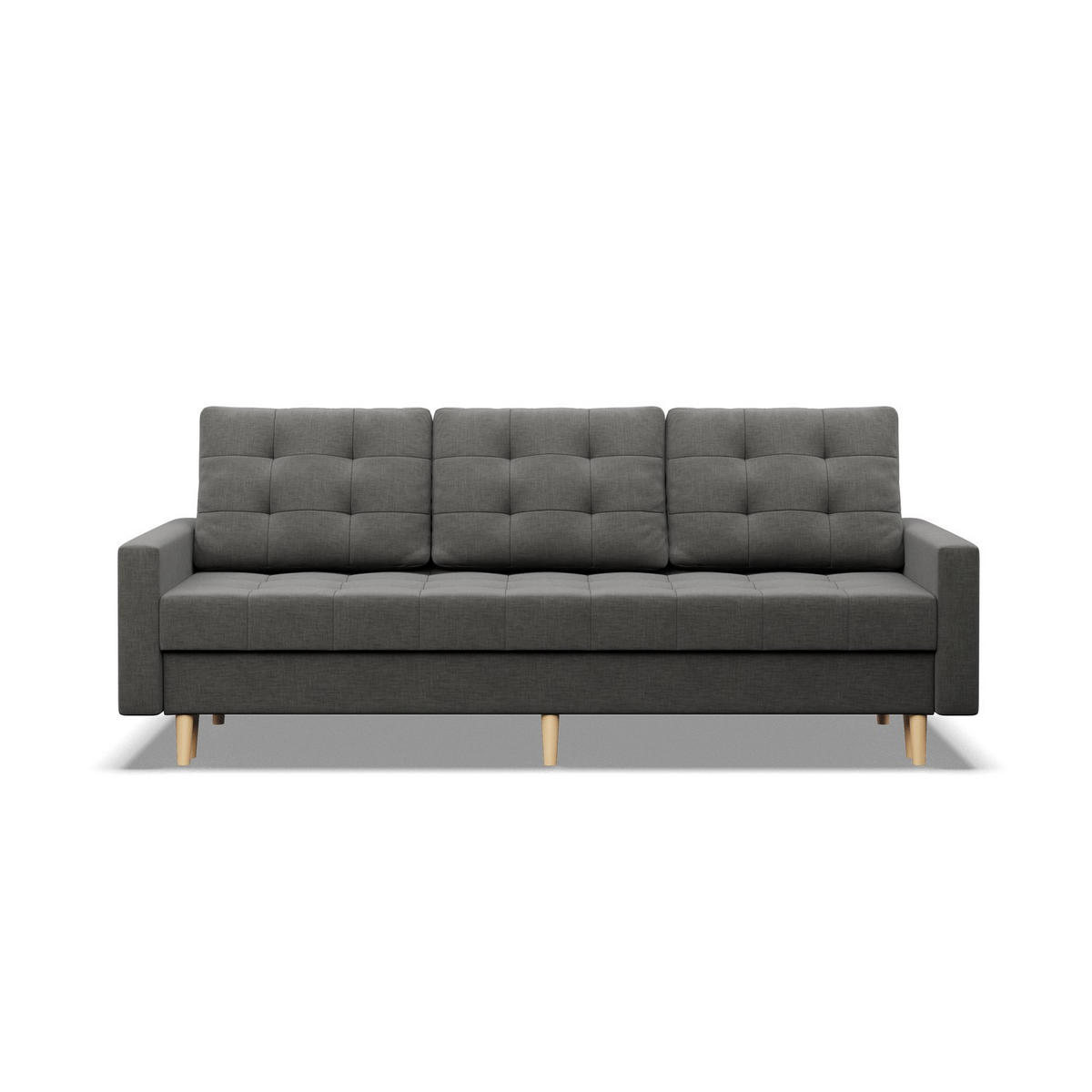 SOFA 3-SITZER MIT SCHLAFFUNKTION ELMA, Dunkelgrau - Dunkelgrau, Textil (212/88/92cm)