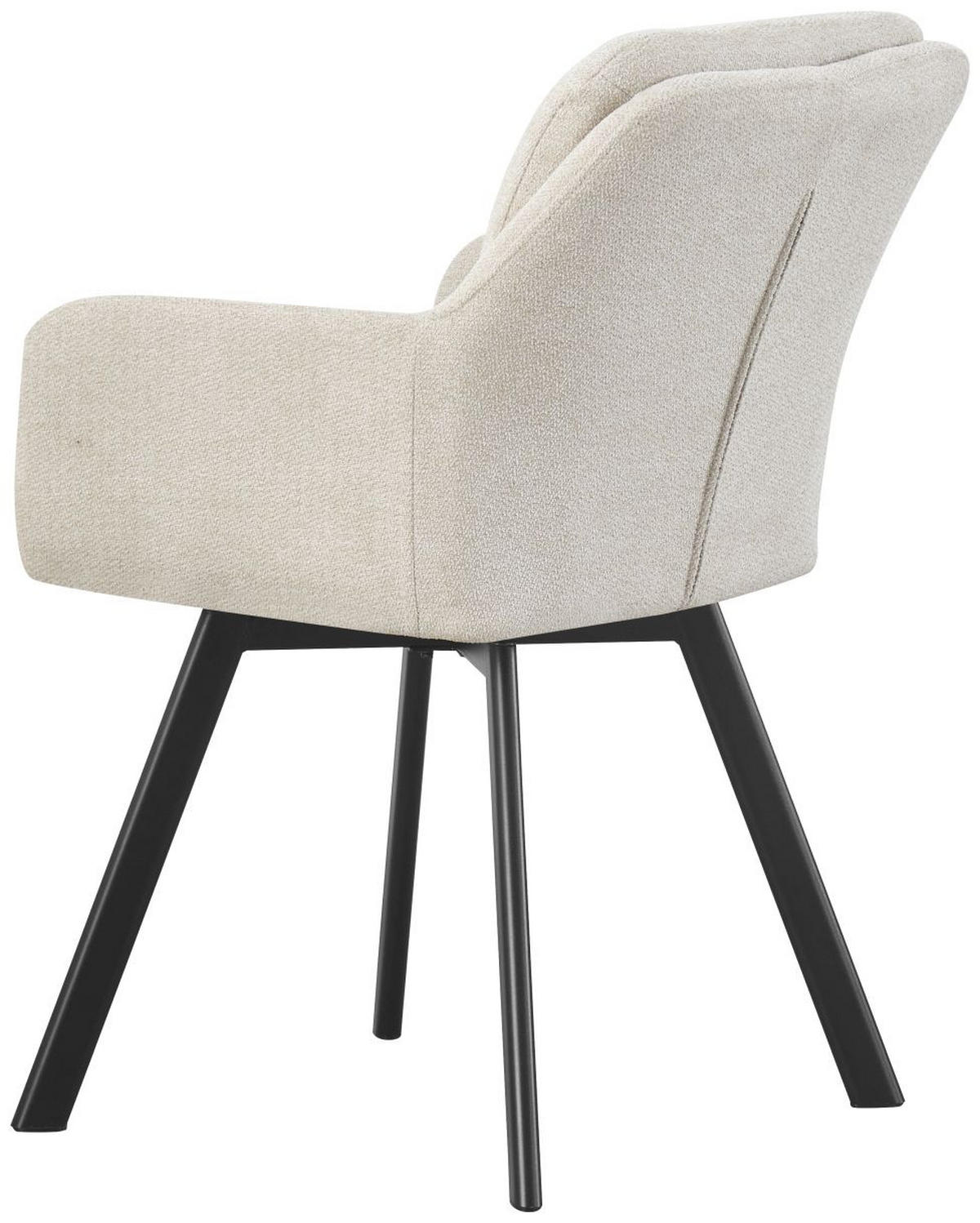 ARMLEHNENSTUHL Sophie creme 2er Set - Creme/Schwarz, Textil/Metall (53/87/62cm) - Xonox