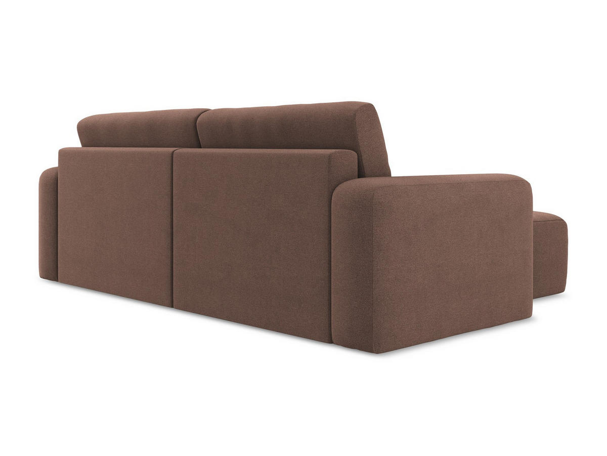 ECKSOFA mit Schlaffunktion links Strukturstoff Stoff Pink - Pink/Hellrosa, Kunststoff/Textil (149/244cm) - Makamii