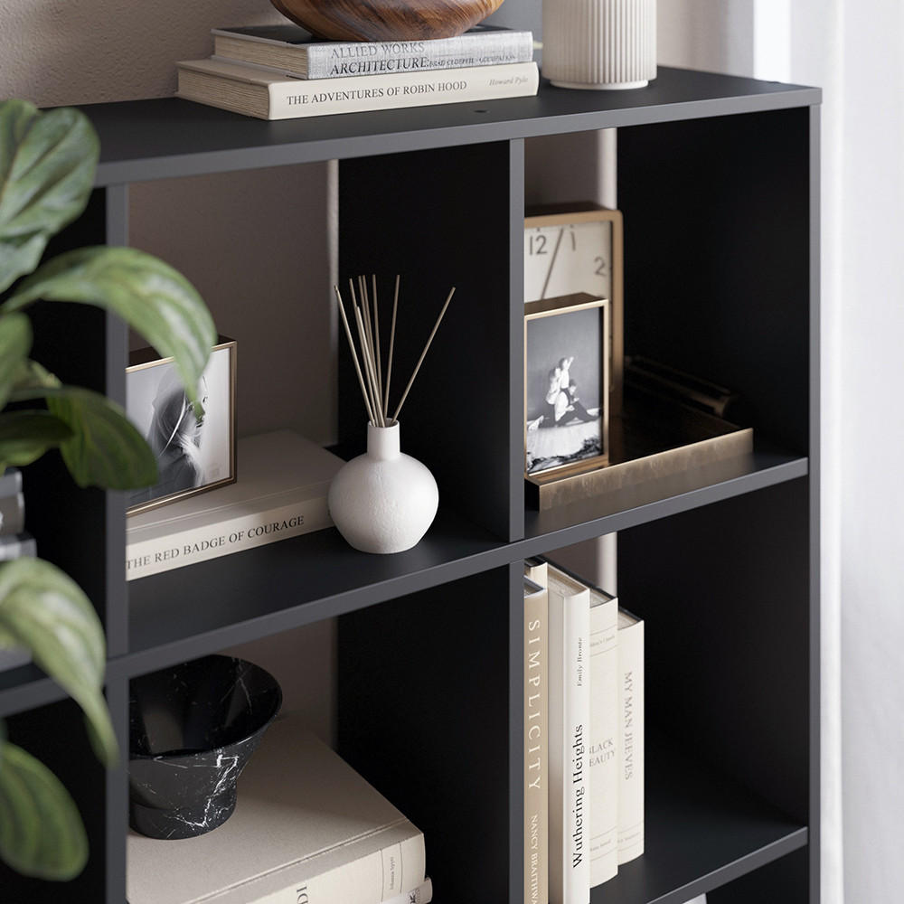 RAUMTEILER Nove Schwarz 104 x 108 cm - Schwarz, Holzwerkstoff (104/108/29cm) - Vicco