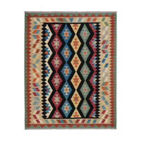 HANDWEBTEPPICH Kelim Gashgai Schwarz 197/157 cm Schurwolle - Schwarz, Textil (157/197cm) - Looma