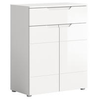 SCHUHKOMMODE SOLERO (B/H/T: ca. 80/97/37 cm) in Weiß/weiß hochglanz - Weiß, Holzwerkstoff (80/97/37cm)