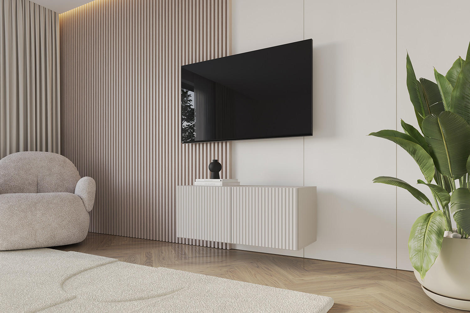 LOWBOARD NOA-2-W 100x40x41 cm - Kaschmir - Kaschmir, Holzwerkstoff (100/40/41cm) - ALTDECOR