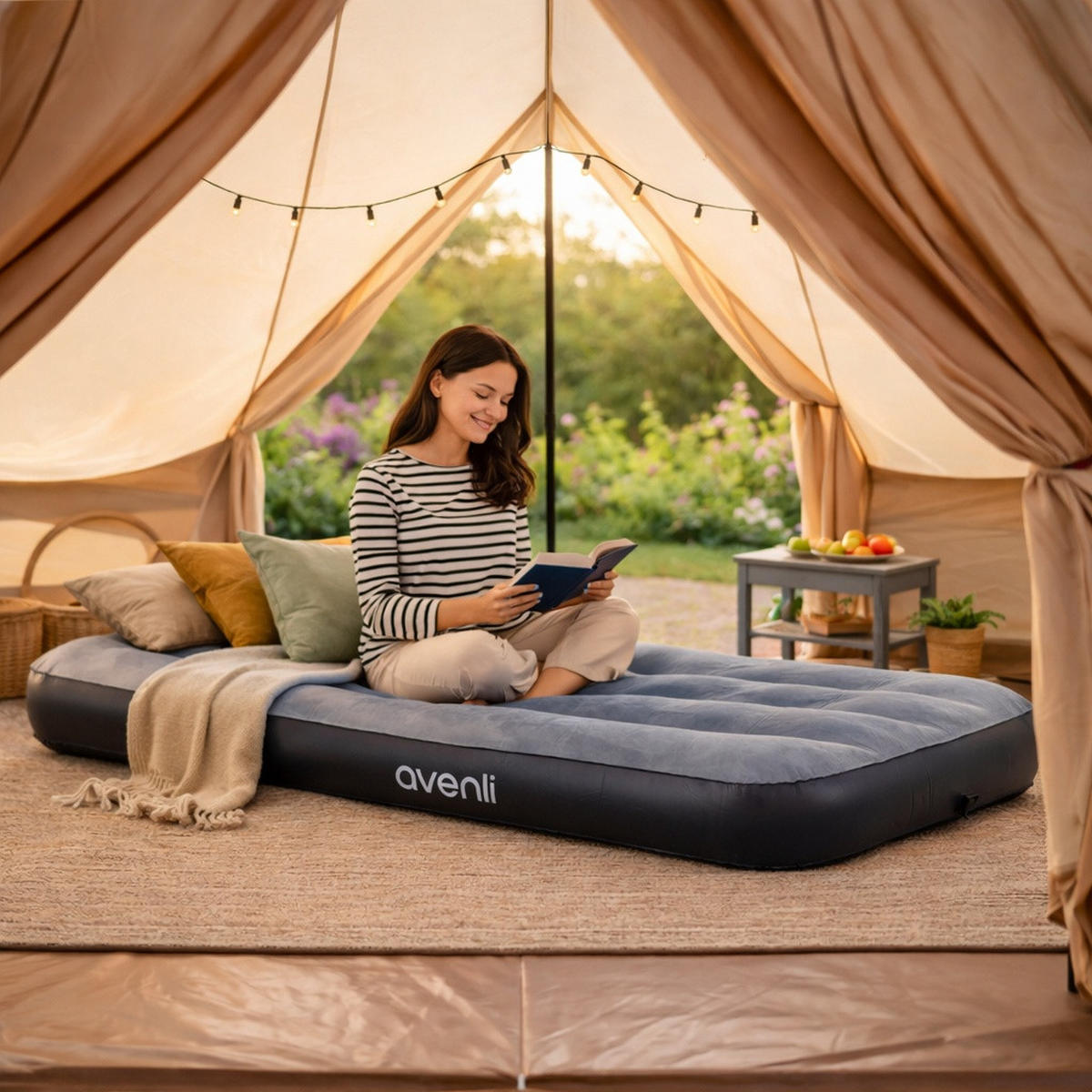 LUFTBETT Luftmatratze Camping BeamRest grau 191x99x25cm - Grau, Kunststoff (99/191cm) - Avenli