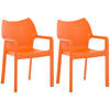 GARTENSTUHL 2er Set Kunststoff orange - Orange, Kunststoff (57/84/53cm) - CLP