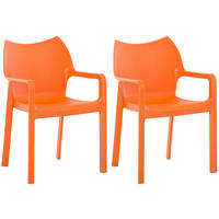 GARTENSTUHL 2er Set Kunststoff orange - Orange, Kunststoff (57/84/53cm) - CLP