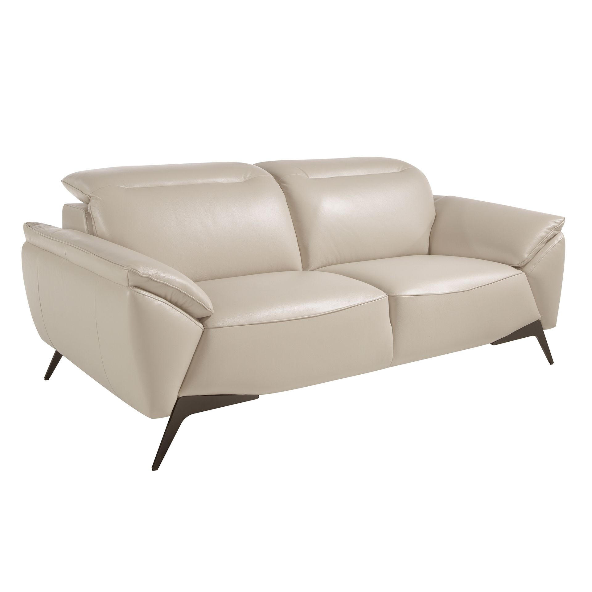 SOFA 2-sitziges Sofa aus Leder in taupe 191/107/102 cm - Dunkelgrau/Schwarz, Leder (191/102/107cm) - ANGEL CERDA