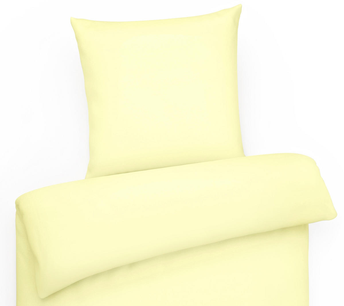 MAKO-SATIN-BETTWÄSCHE 155x220 Bettbezug einfarbig 100% Baumwolle - Uni Vanille - Hellgelb, Textil (155/220cm) - Carpe Sonno