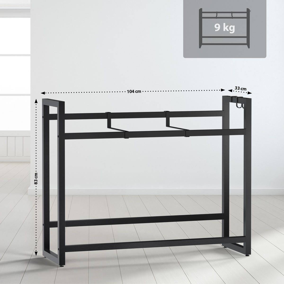 KASTENSTÄNDER Metall schwarz - Schwarz, Metall (104/83/33cm) - CLP