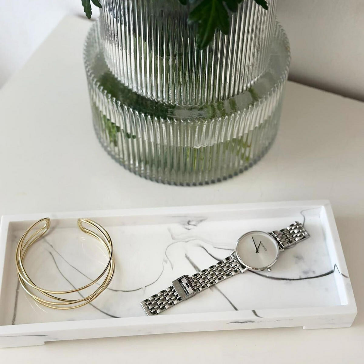 AUFBEWAHRUNGSTABLETT Kosmetik Organizer 29.5/11.2/3 cm - Weiß, Kunststoff (29.5/11.2/3cm) - Intirilife